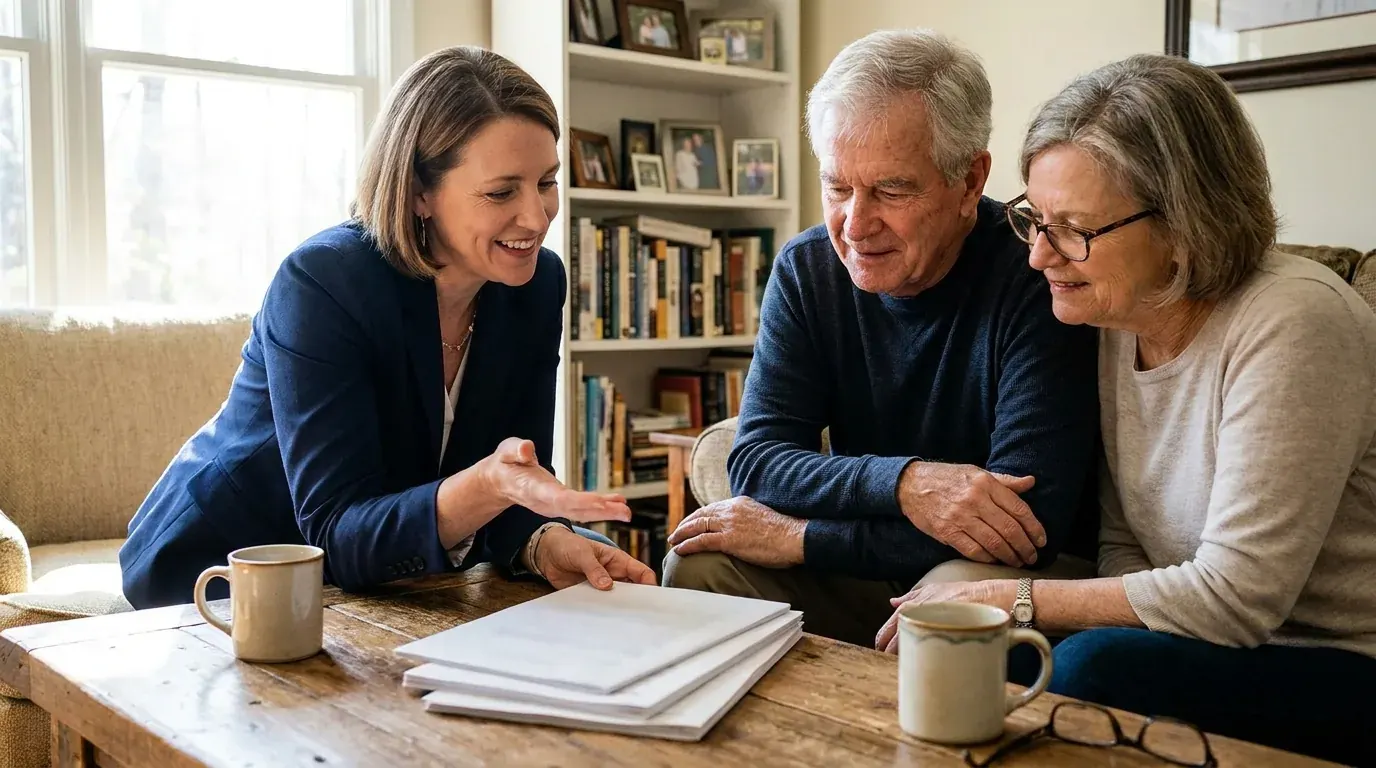 Medicare advisor reviewing senior insurance options with a client
